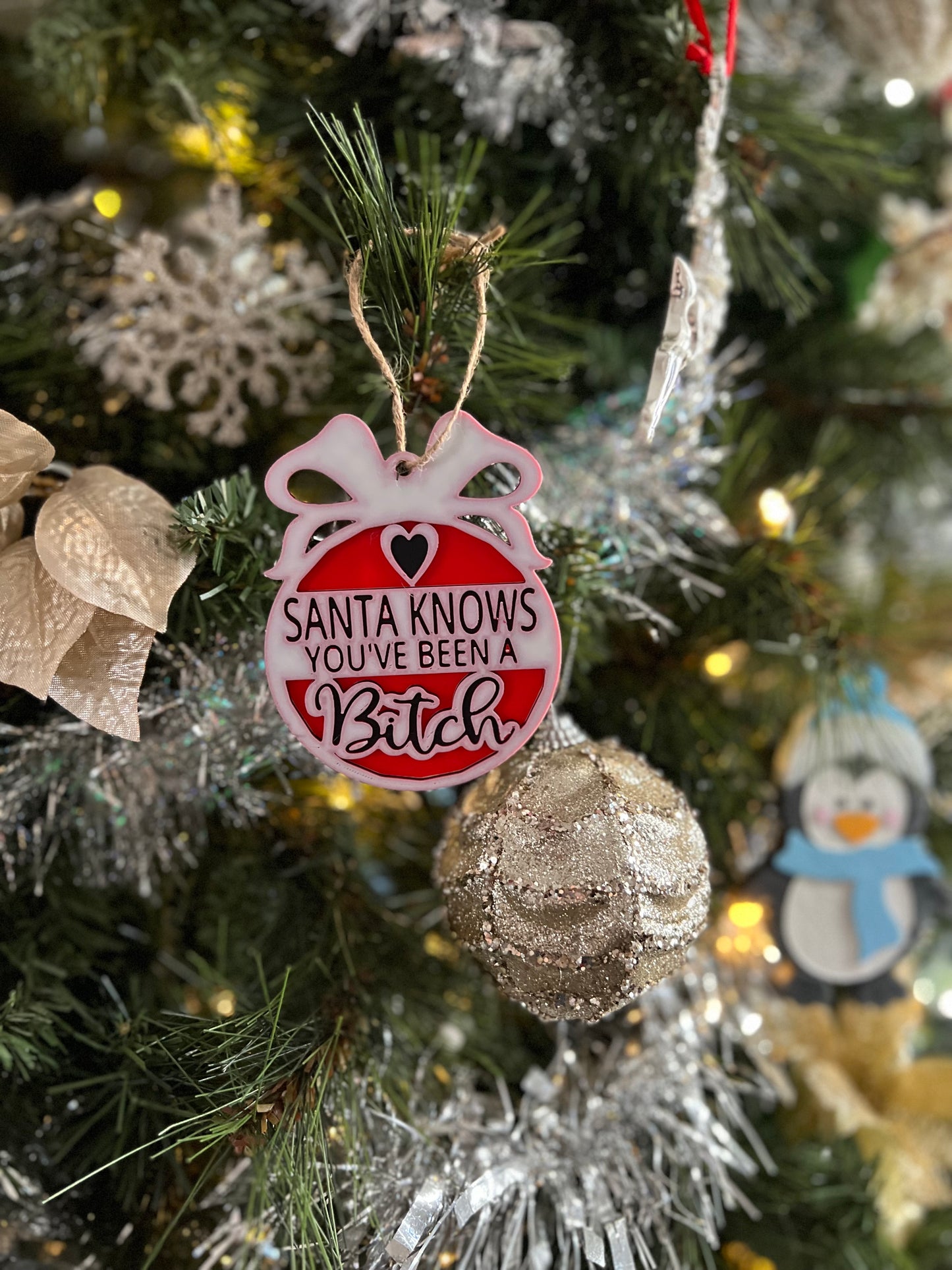Made by Mike: Santa Knows Ornament 3D Printed