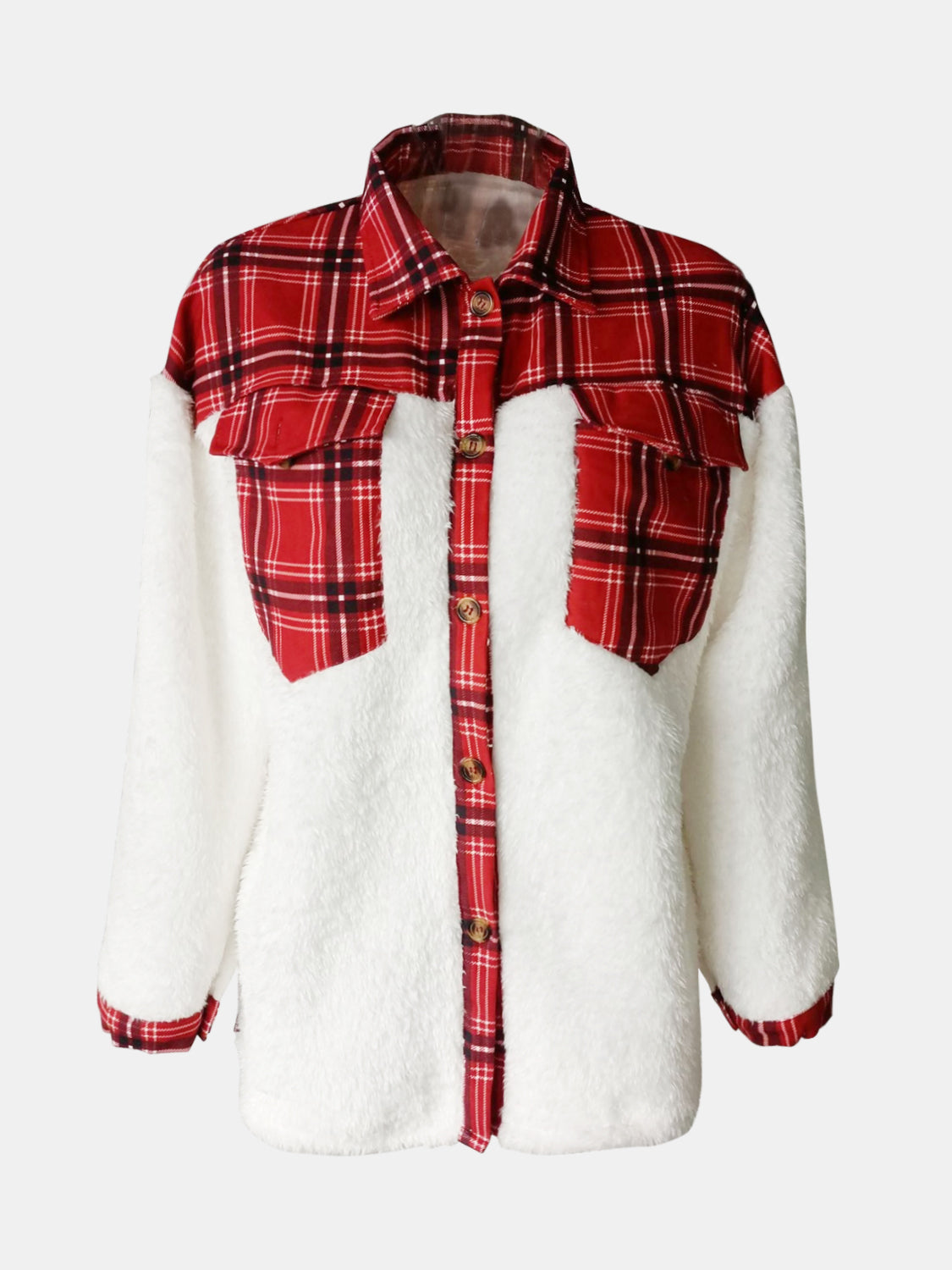 Fuzzy Button Up Long Sleeve Jacket - 5 Colors!