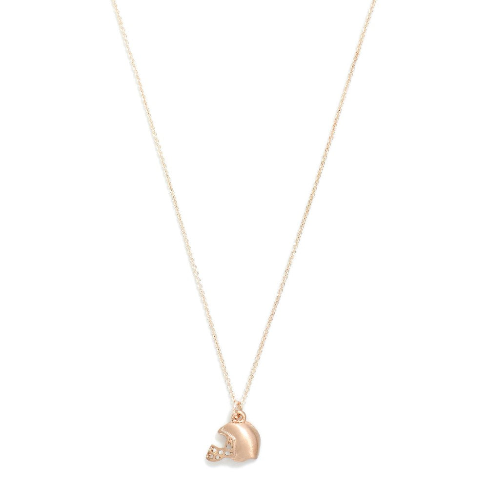 Dainty Chain Link Necklace Featuring Football Helmet Pendant