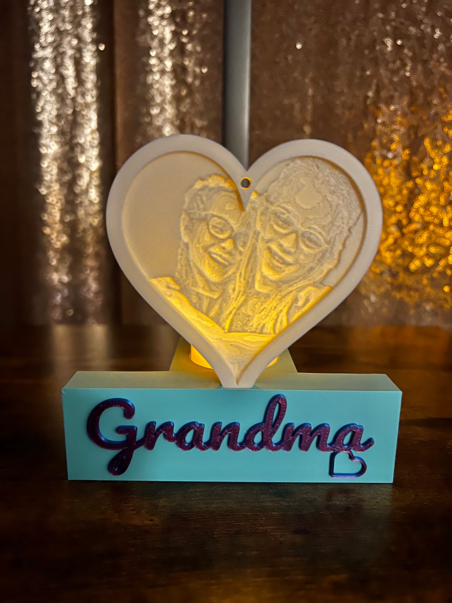 Made by Mike: CUSTOM Name AND Photo Heart 3D Print