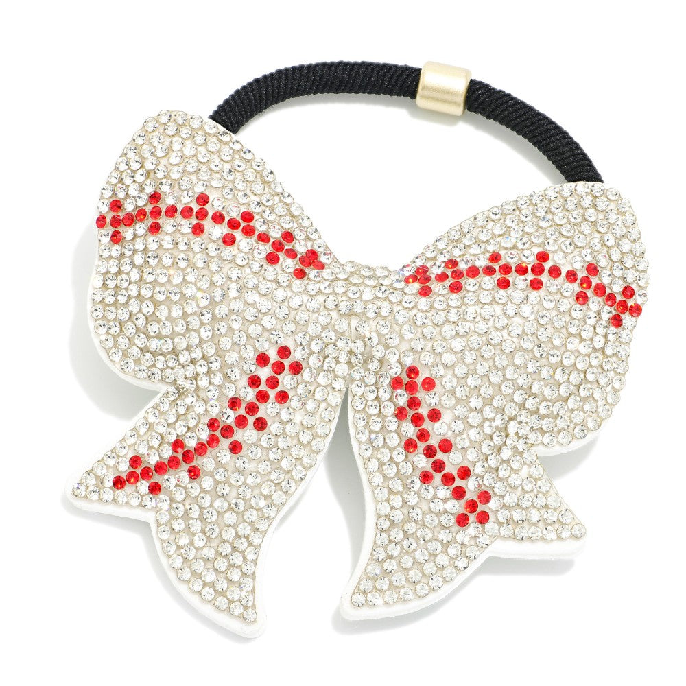 Puffy Rhinestone Sports Ball Hair Tie