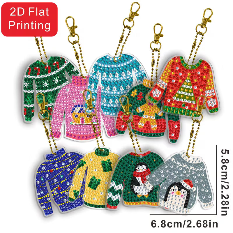 9 Sweater Diamond Art Painting Keychains