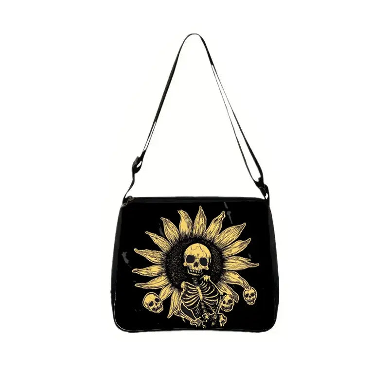 Skeleton Flower Tote Purse