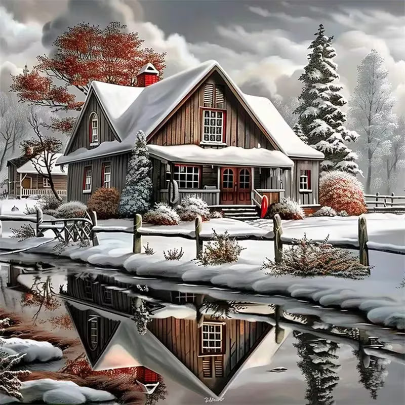 Preorde Winter Cottage Diamond Art Painting Kit