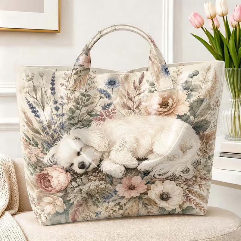 Glossy PVC Puppy Tote Bag