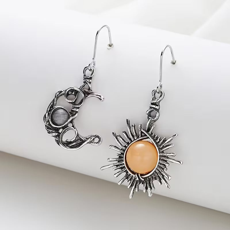 Moonstone Sun & Moon Earrings