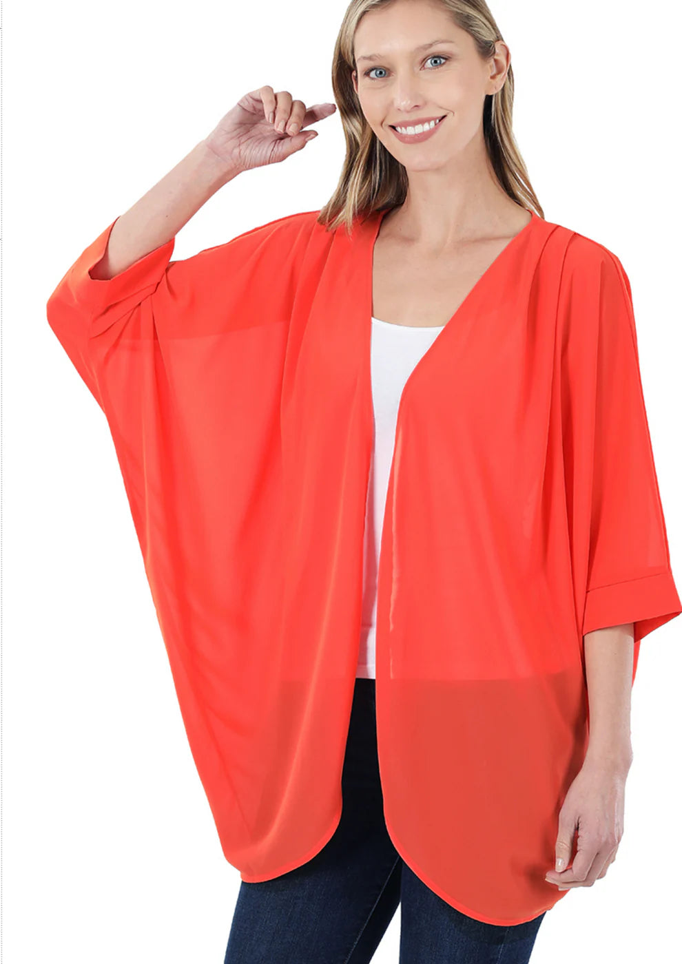 Airy Elegance Cardigan - Orange