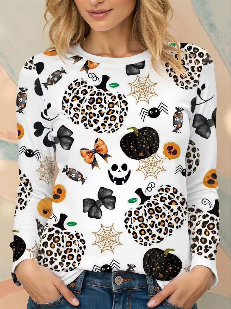Preorder Leopard Pumpkin Dots Long Sleeve Shirt