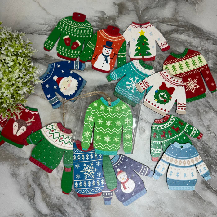 Mystery Wooden Christmas Ornament - Sweater