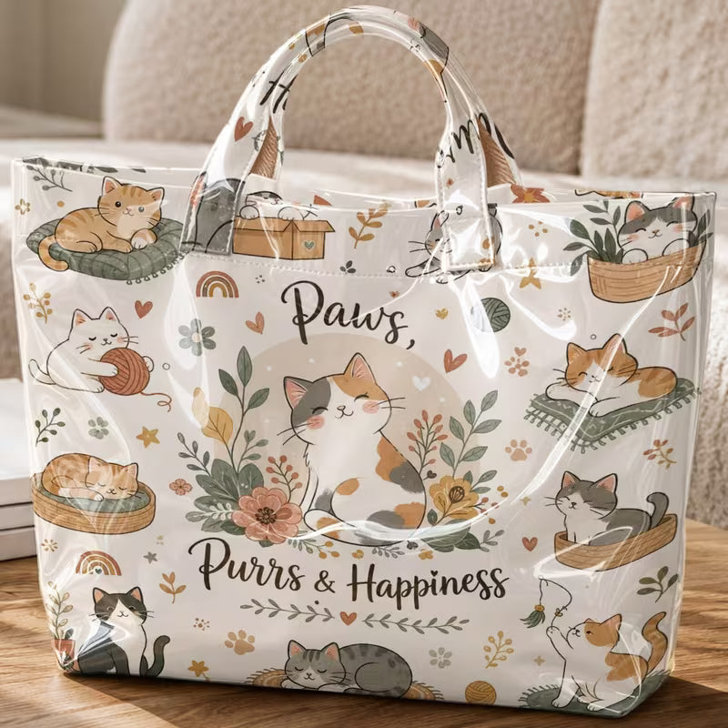 Glossy PVC Paws Tote Bag