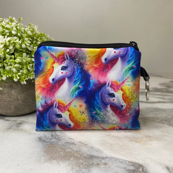 Rainbow Unicorn - Mini Coin Purse Keyring
