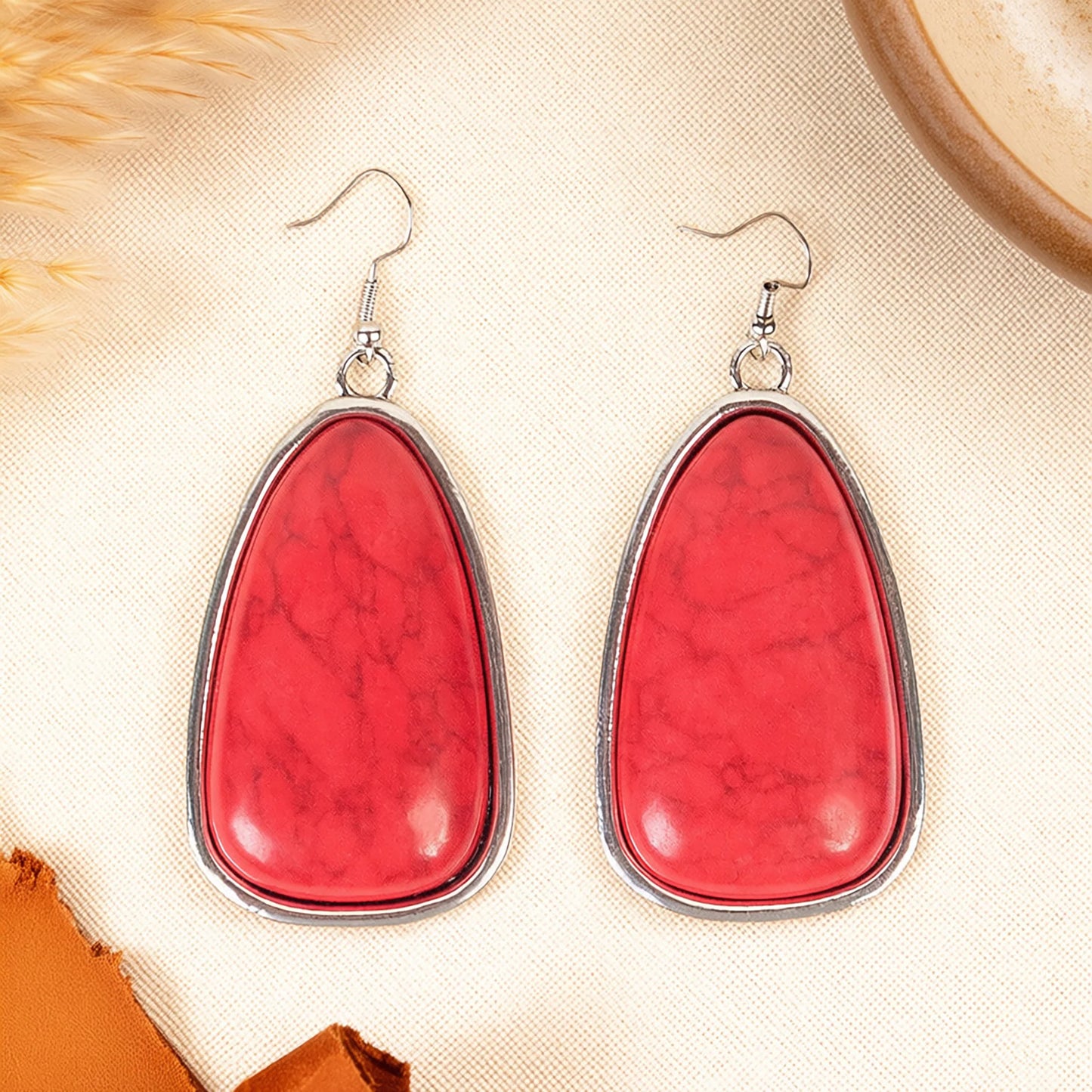 93605 - Western Drop Earrings - Red