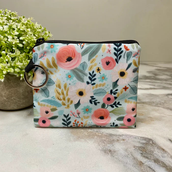 The Most Amazing Mint Floral - Mini Coin Purse Keyring