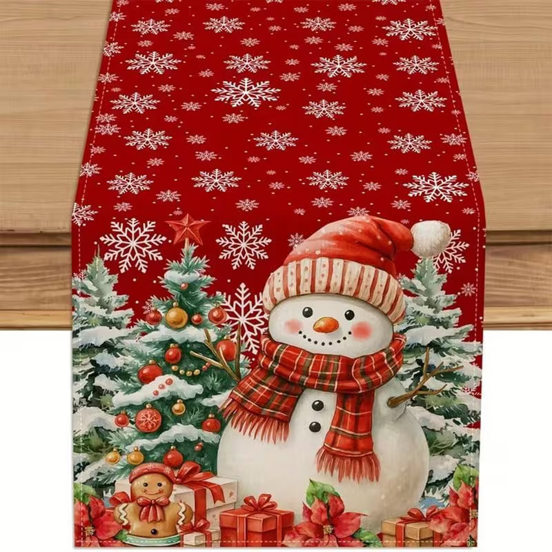 Preorder Red Snowman Table Runner