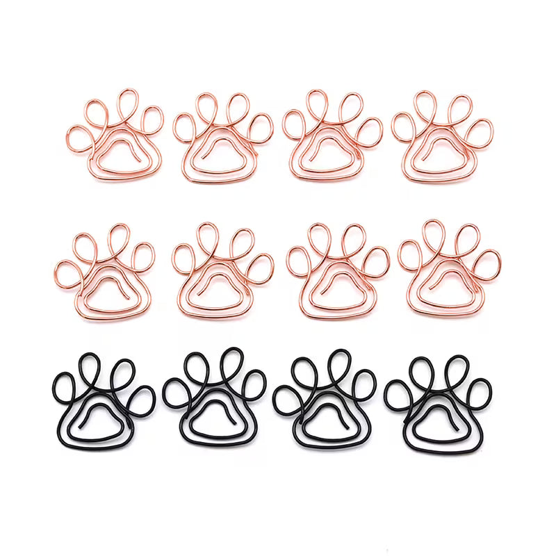 10 Mystery Color Paw Paper Clips