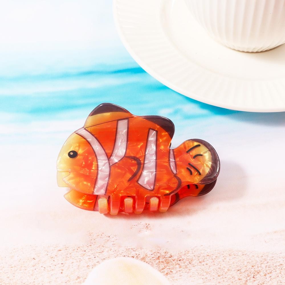 Marbled Acetate Clown Fish Claw Hair Clip