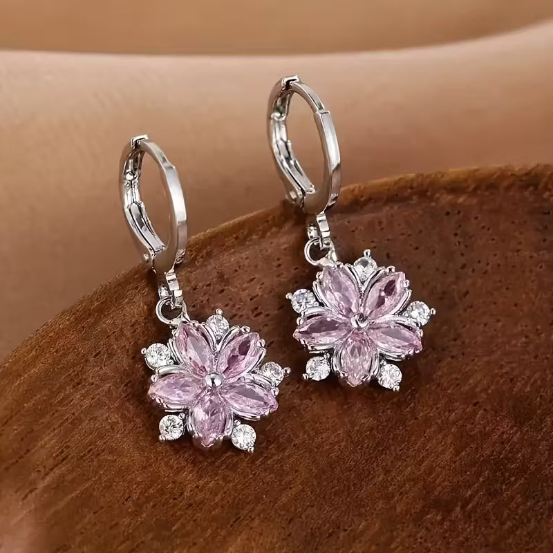 Pink Floral Earrings
