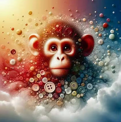 Preorder Monkey Button Diamond Art Painting Kit