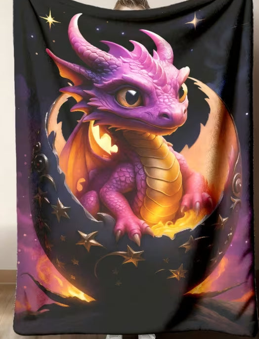 Preorder 50 x 60 Baby Dragon Flannel Blanket