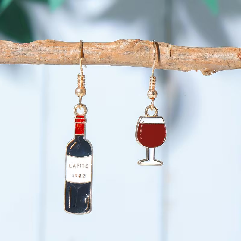 Wine Bottle & Glass Earrings