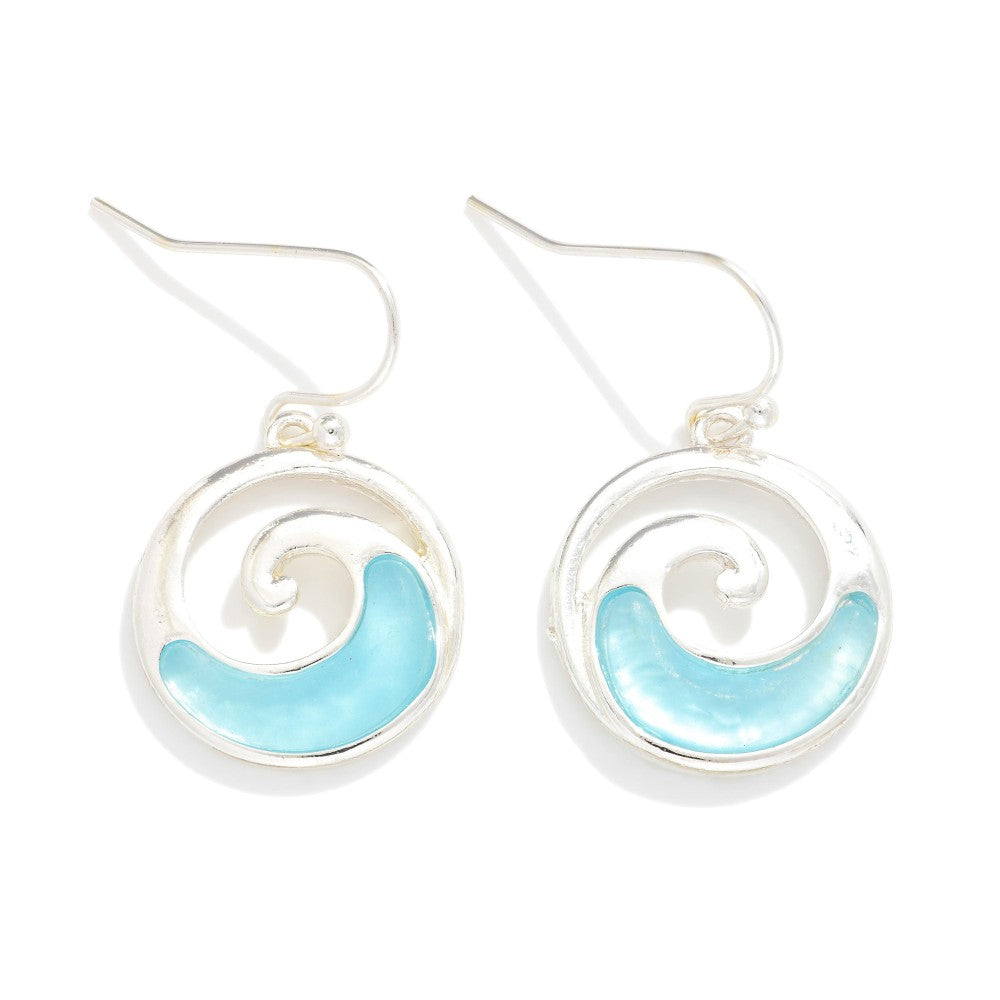 Acetate & Metal Wave Drop Earrings