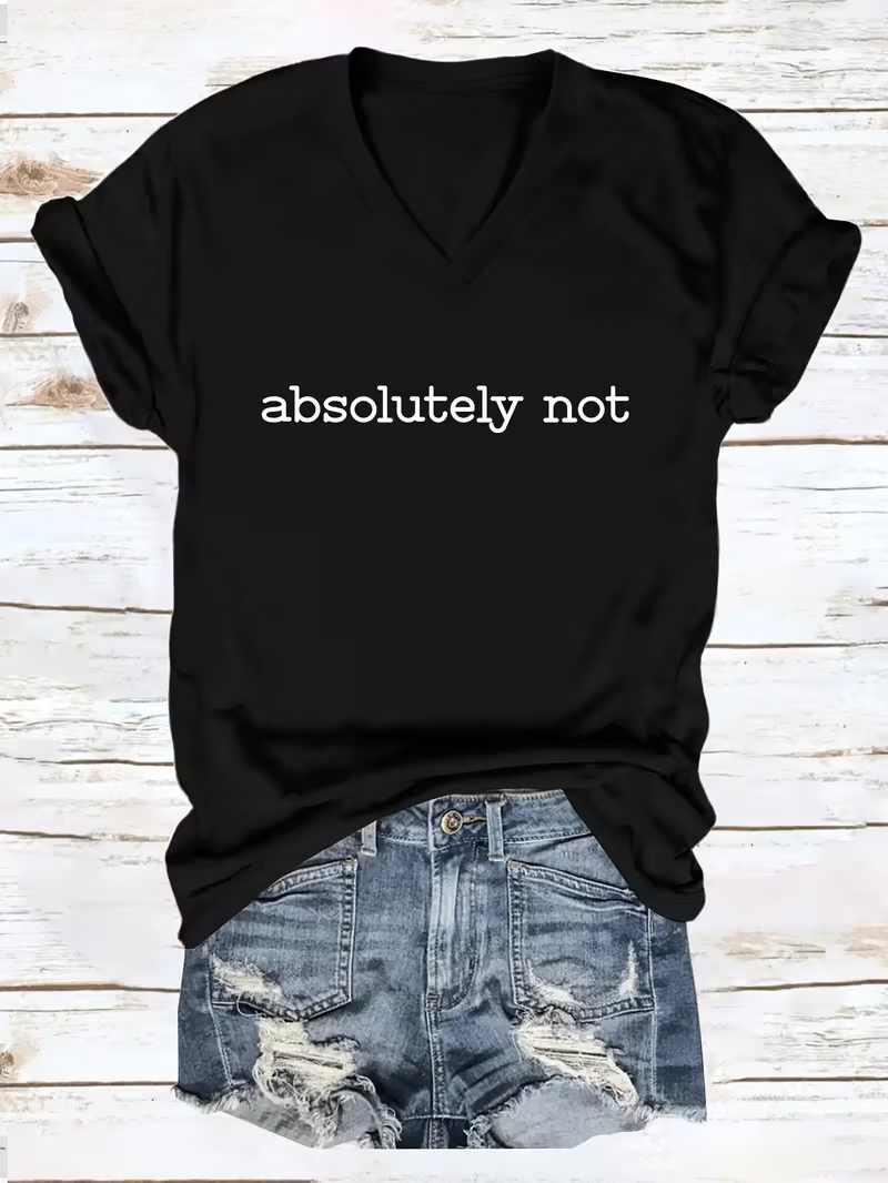Women's Plus Absolutely Not' Vinyl Graffic T-Shirt