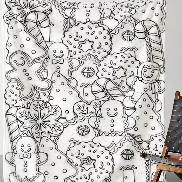 DIY Coloring Blanket - Gingerbread Man