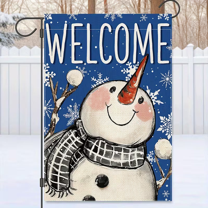 Snowman Garden Flag