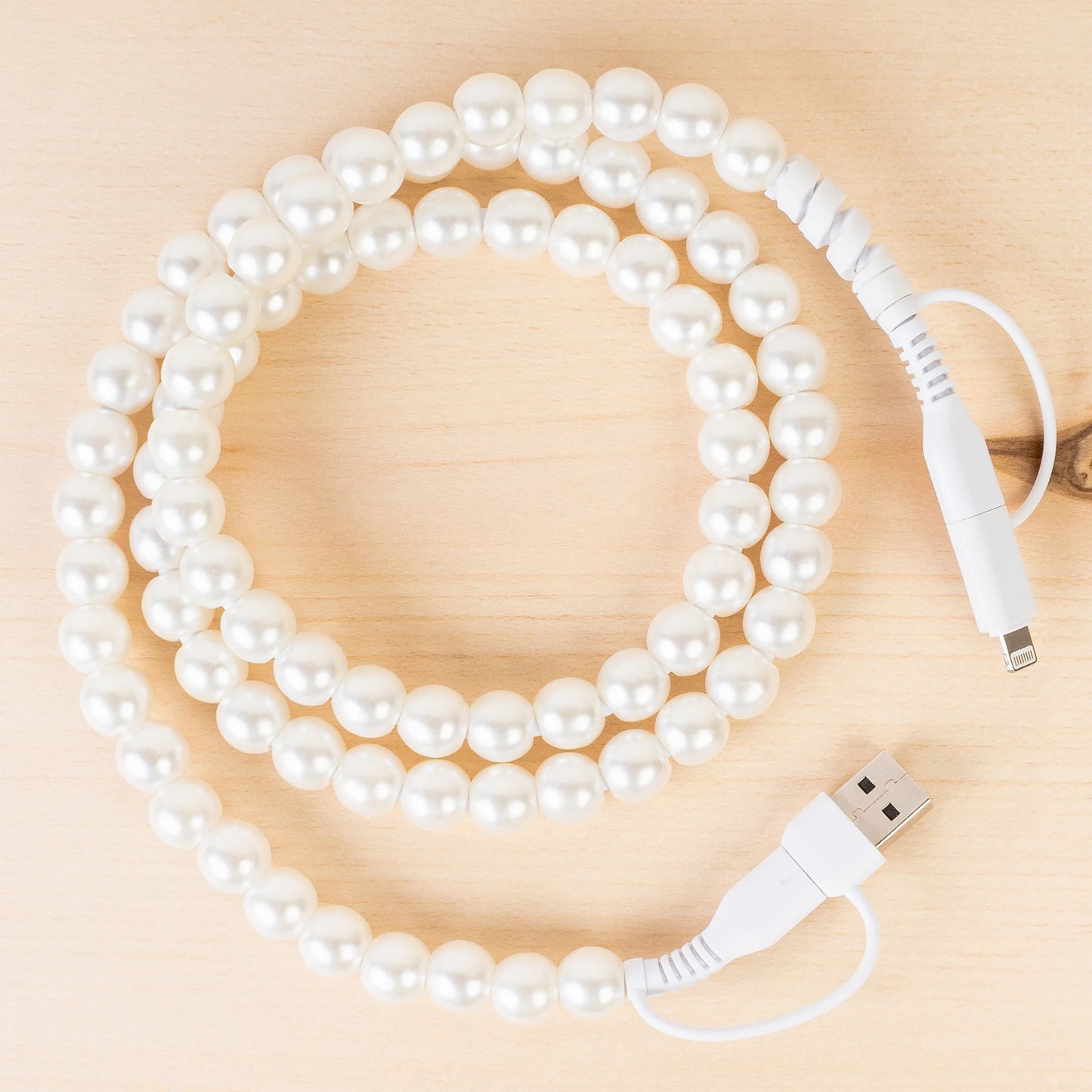 4-in-1 Beaded Charging Cable - Pearl