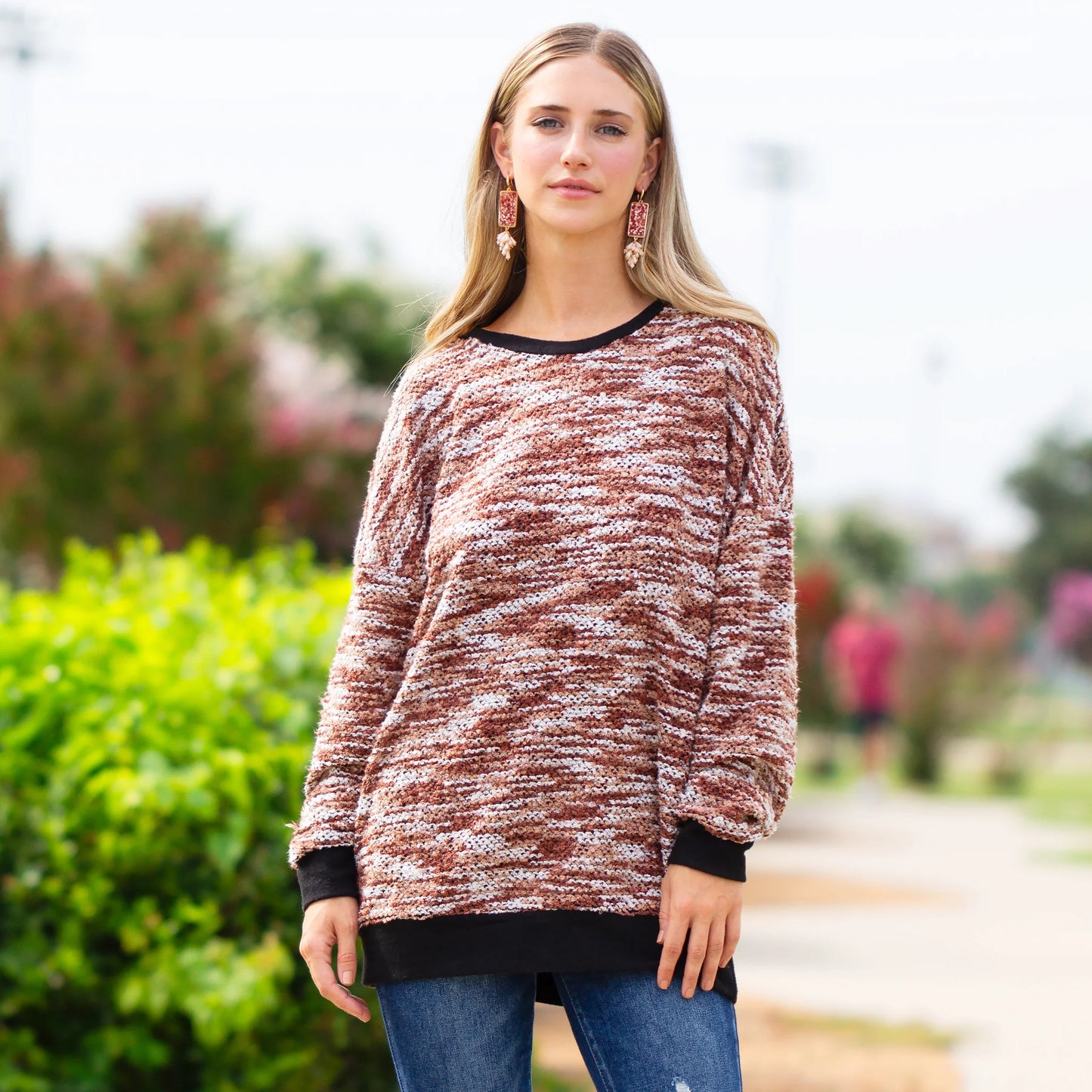 Sunshine & Rodeo Knit Long Sleeve Sweater - Brown