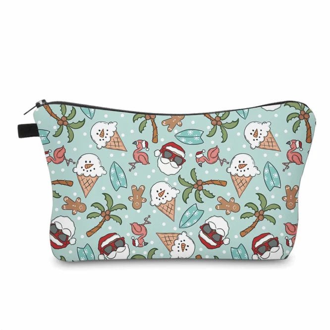 Pouch - Christmas Winter - Summer Ice Cream Snowman Water Resistant Pouch