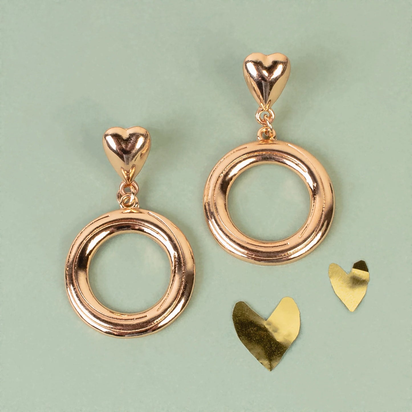 Free For All Friday Heart Hoop Earrings - Gold
