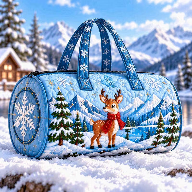HOLIDAY SPECIAL! Christmas Reindeer Weekender Quilted Duffle PREORDER