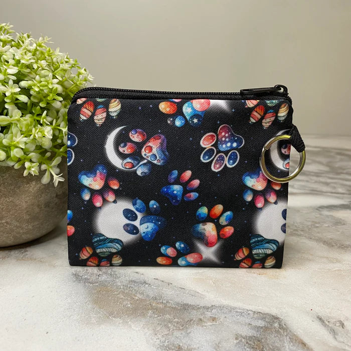Dog Paw Galaxy Moon - Mini Coin Purse Keyring