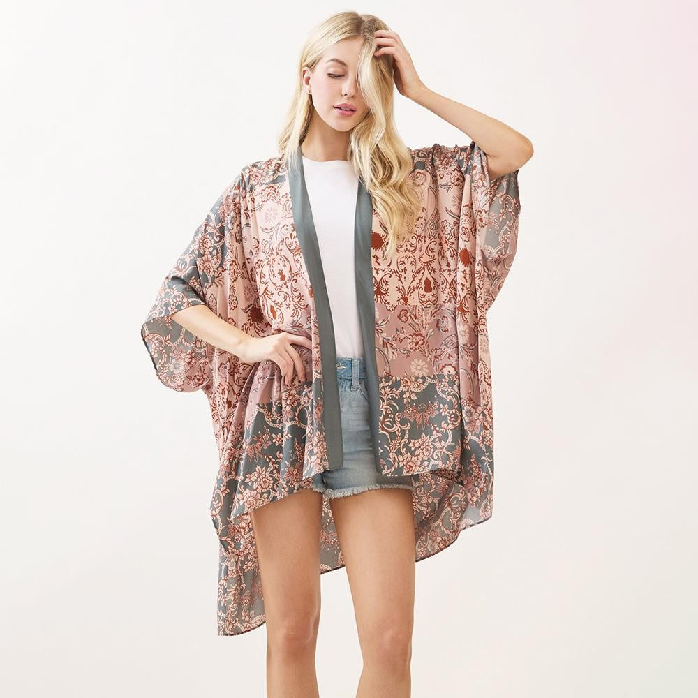 Bohemian Floral Paisley Print Kimono