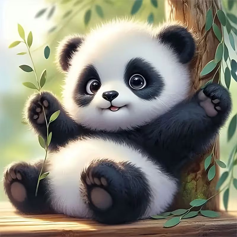 Preorder 8 x 8 Panda Diamond Art
