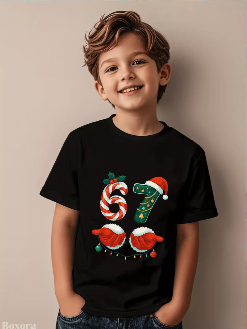 Kid's Hands 6 7 Christmas Shirt