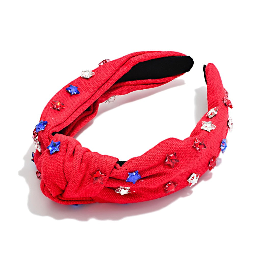 Americana Knotted Headband Featuring Star Charm