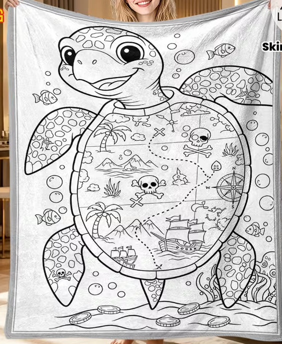 DIY Coloring Blanket - Turtle