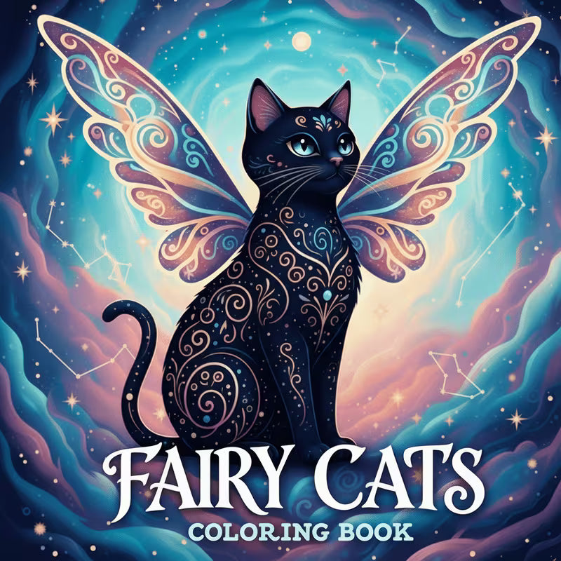 Fairy Cats Coloring Book