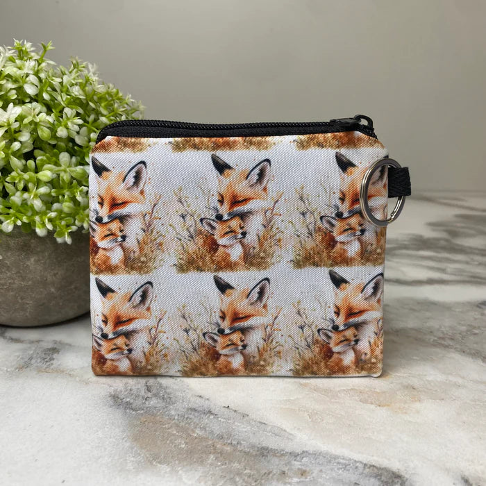 Foxes - Mini Coin Purse Keyring