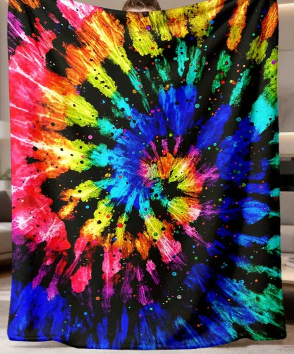 Preorder 70 X 80 Tie Dye Flannel Blanket