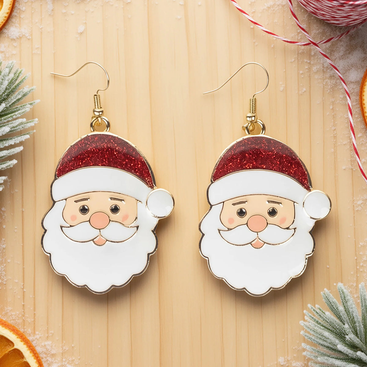 Santa Claus Earrings - Red