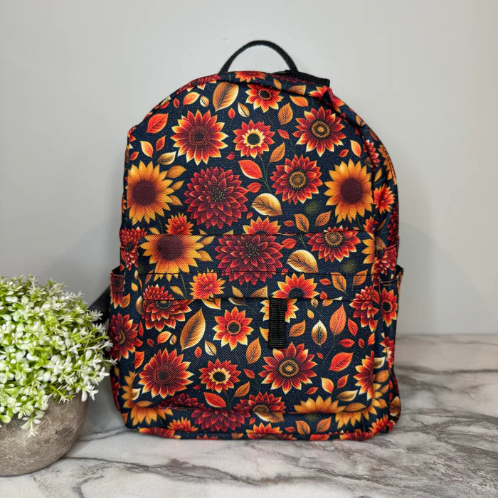 Moody Crimson Floral Water Resistant Backpack