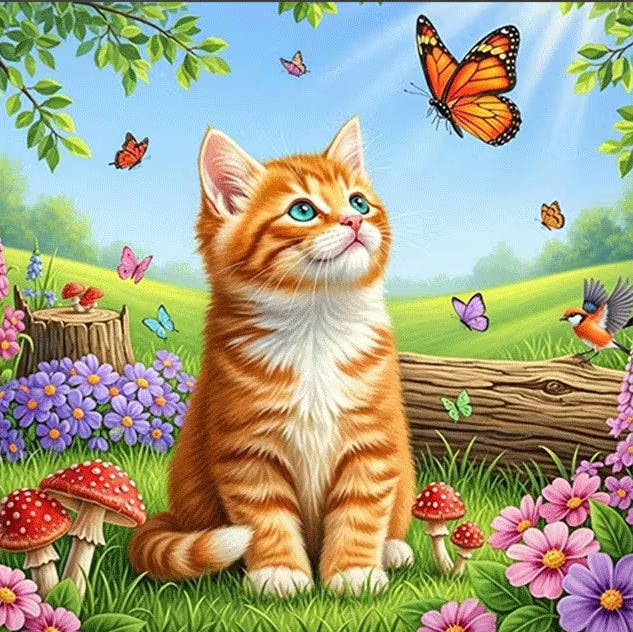 Preorde Butterfly & Cat Diamond Art Painting Kit