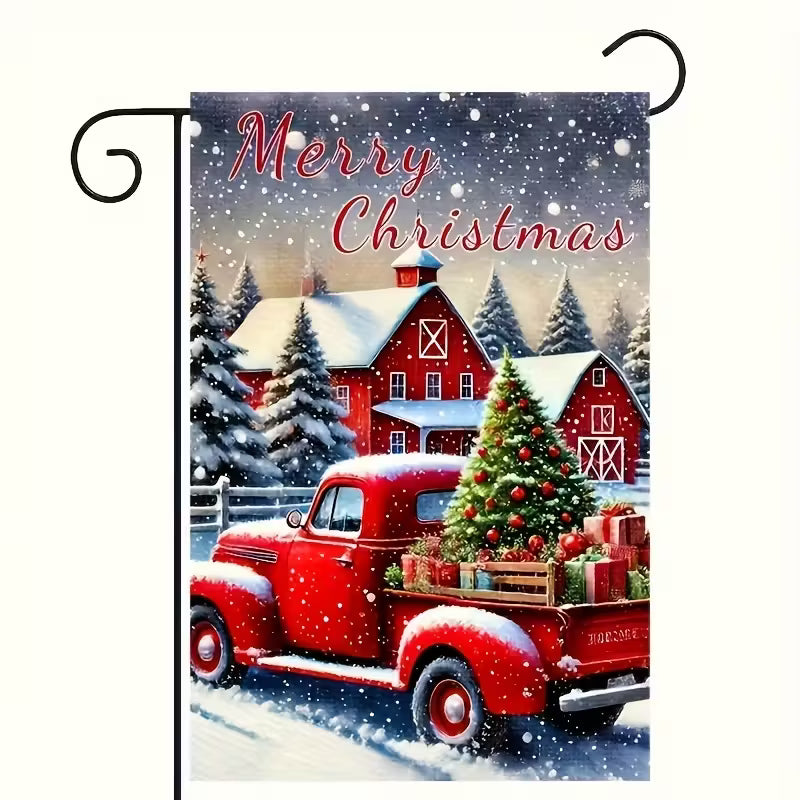 Red Truck Garden Flag