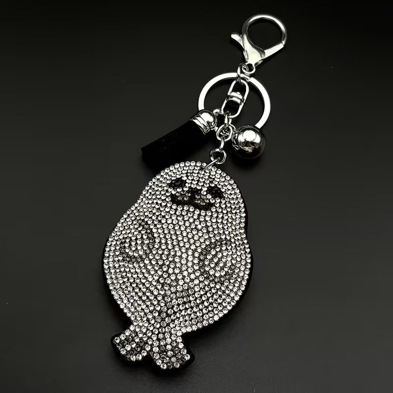 Rhinestone Seal Keychain