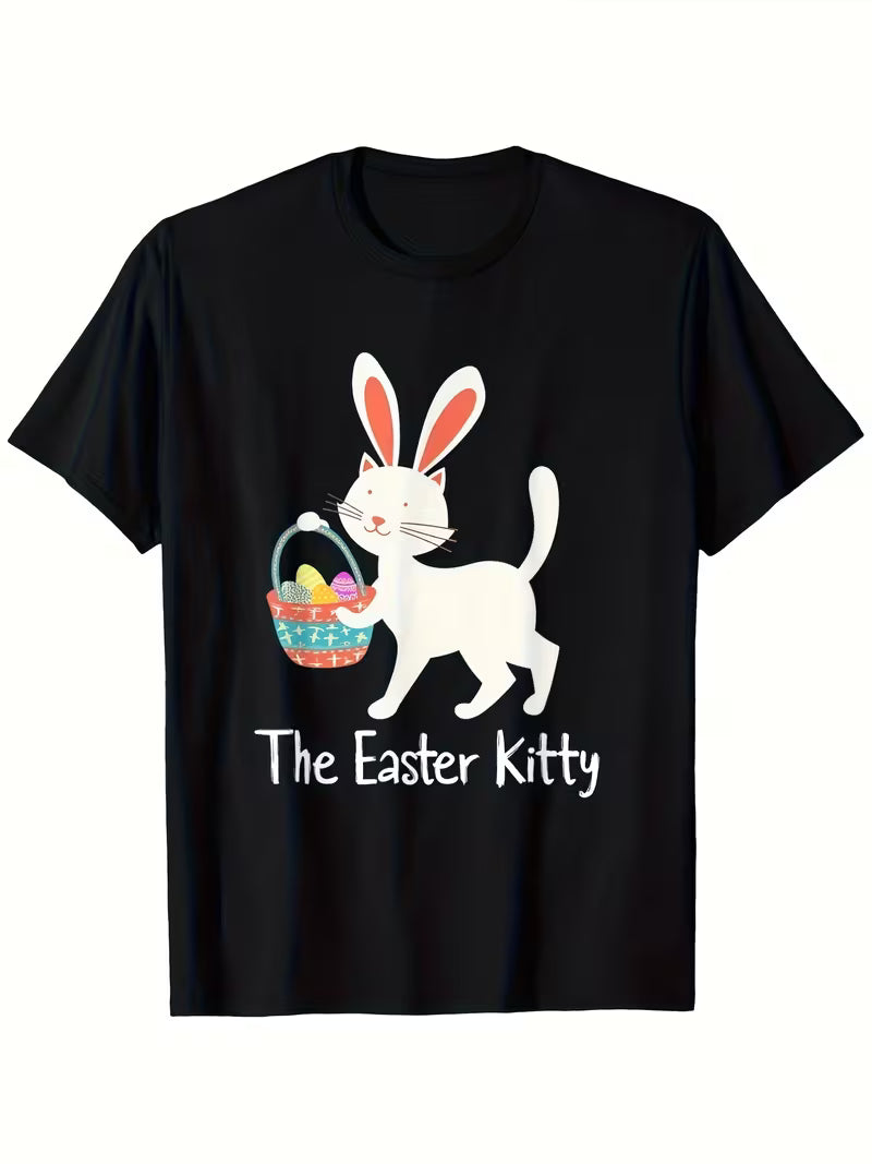Unisex Easter Kitty Vinyl Graphic T-Shirt