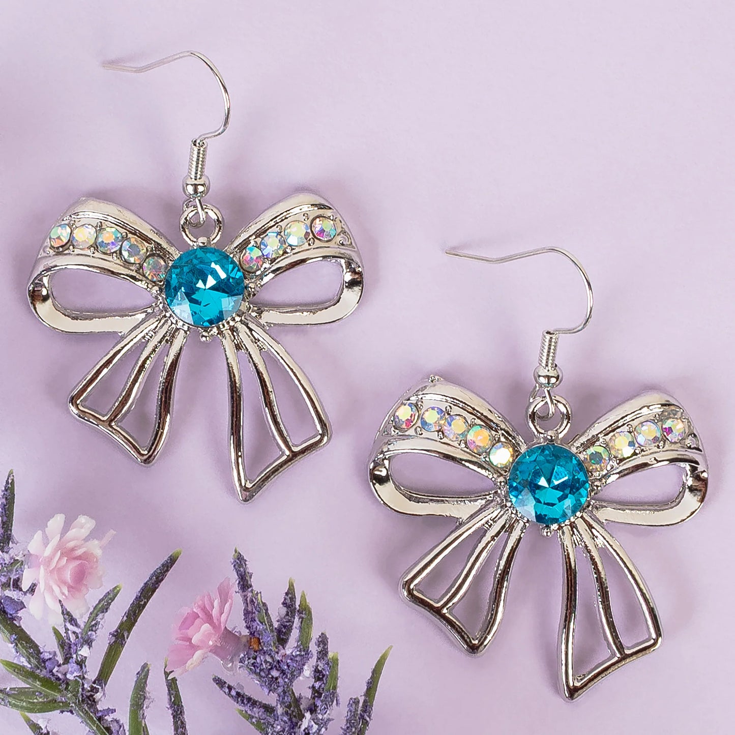 Bow Earrings - Turquoise