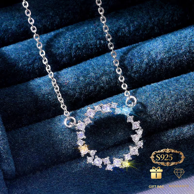 925 Silver Moisanite Circle Necklace
